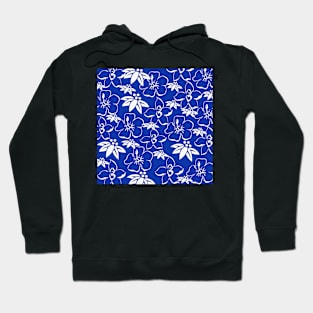 Blue and White Toile Pattern Hoodie